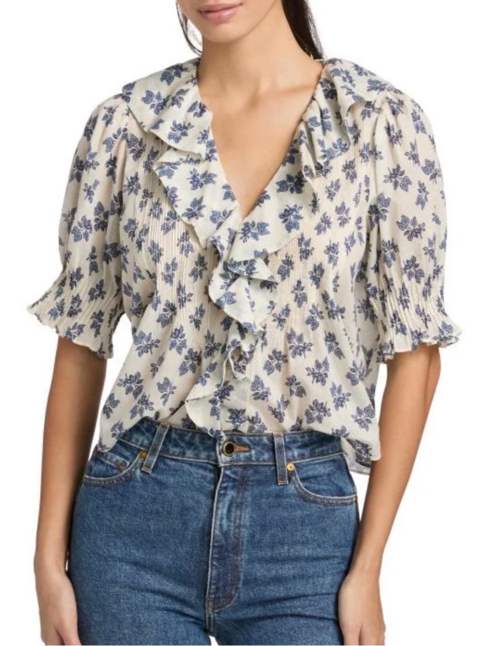 NWT Doen Henri Top in Crème Pomegranate Bloom